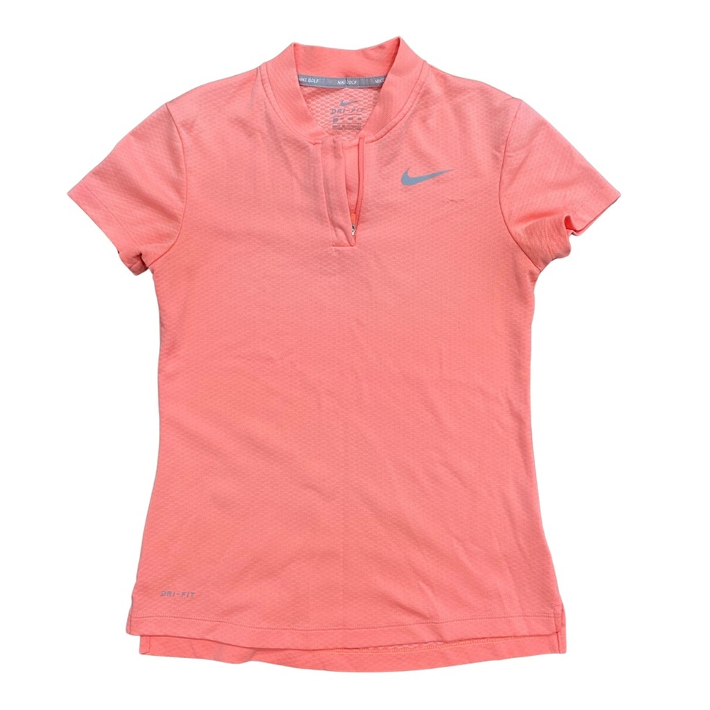 Nike Golf Peach Coral Short Sleeve Quarter Zip Athletic Shirt Women’s XS